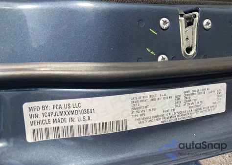 2021 Jeep Cherokee Latitude Lux Fwd z USA, uszkodzony, nr VIN 1C4PJLMXXMD103641